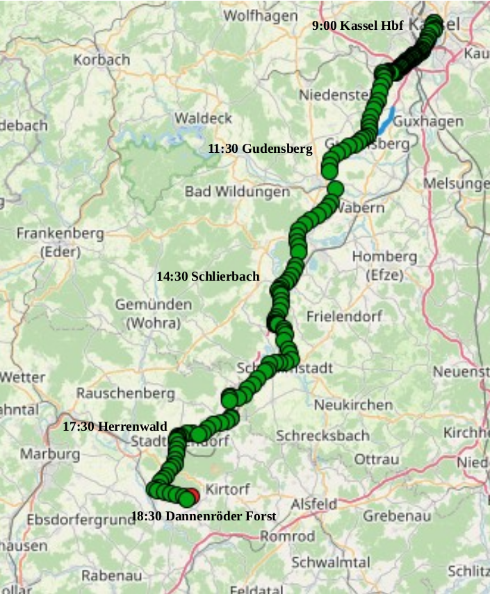 Route als Bild | A49 Ausbau stoppen – bestehende Abschnitte rückbauen